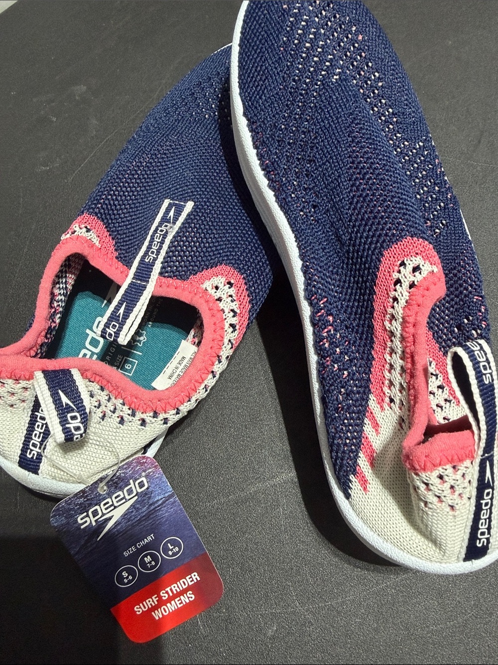Speedo small Navy, Pink and White Slip-On Water Shoes